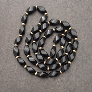 Vintage 80's Black Lucite Fashion Necklace